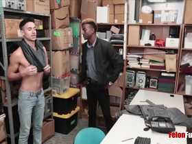 Straight 20yo guy blackmailed by gay black cop
